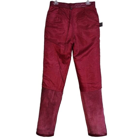 Vintage Burgundy Red Leather Pants 30L - Picture 3 of 11